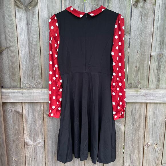 Tulip B Dress Front Tie Neckline Dress Back Zip Closure Black Red Small NWT - Picture 2 of 8